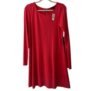 EXPRESS soft T-shirt dress, pink salmon SZ medium. Zipper closure, long sleeves.